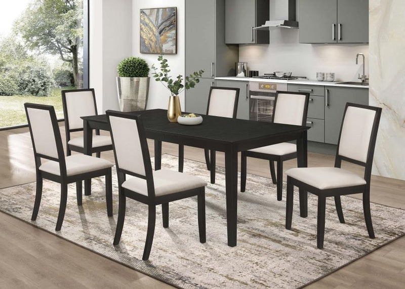 Louise - Rectangular Dining Table With Extension Leaf - Black