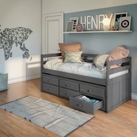 Darcie - Captain Bed - Gray Finish