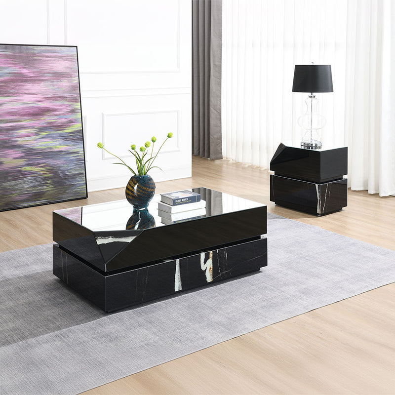 Drisana - End Table - Black Mirrored Finish