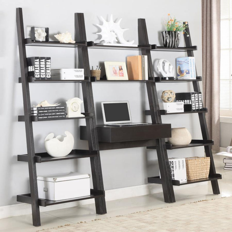 Colella - 5-Shelf Ladder Bookcase - Cappuccino