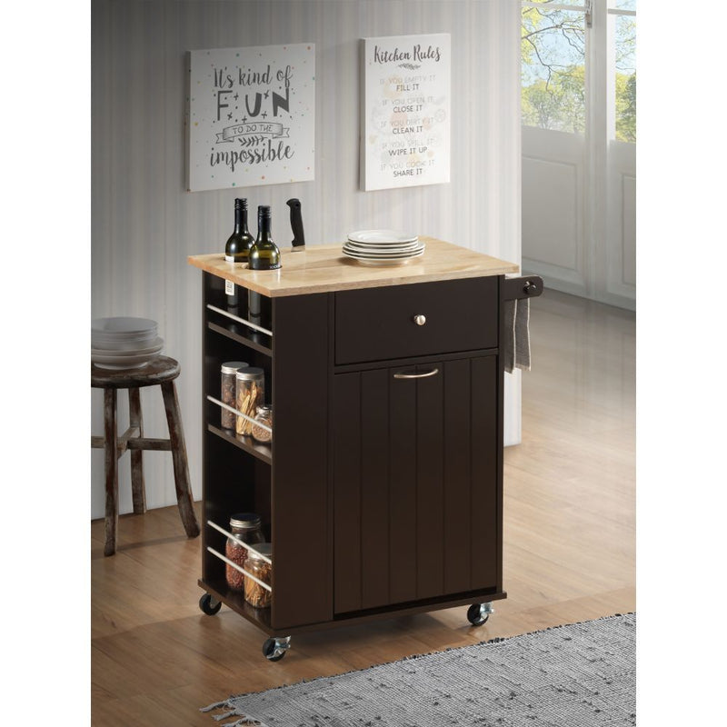 Zina - Kitchen Cart - Natural & Wenge