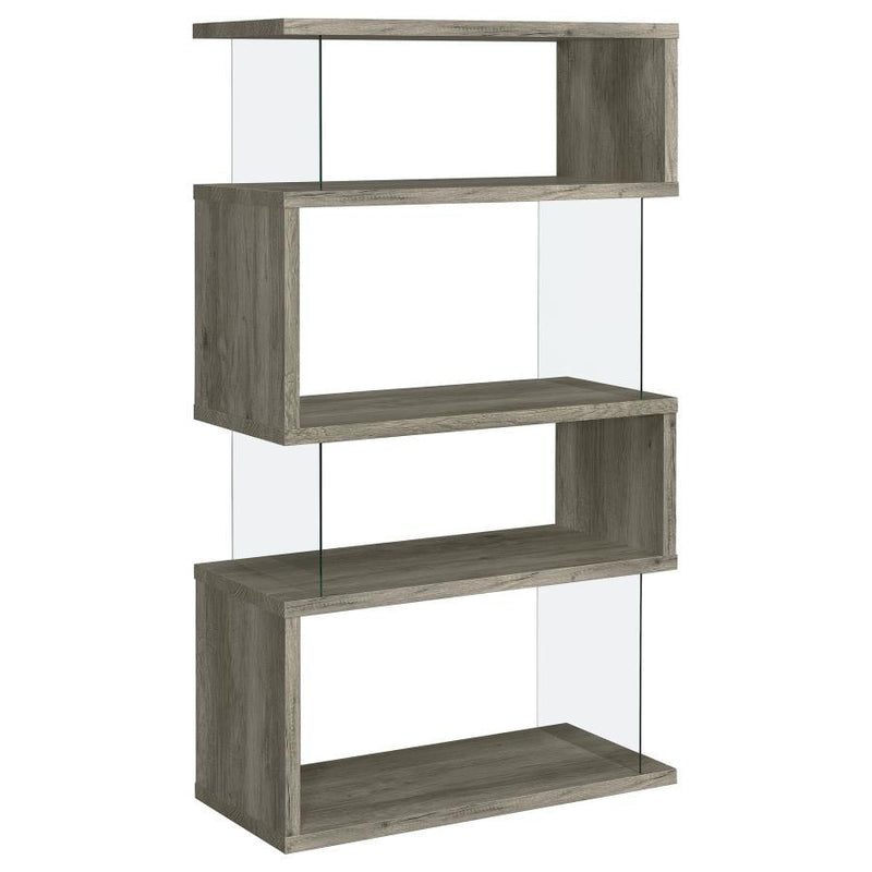 Emelle - 4-Shelf Bookcase With Glass Panels