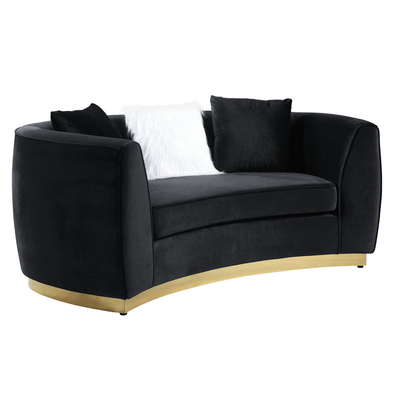 Achelle - Loveseat - Black Velvet