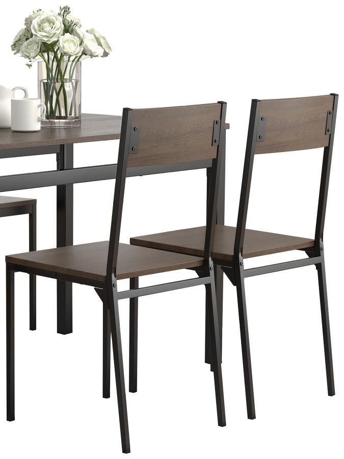 Lana - 5 Piece Dining Set - Ark Brown And Matte Black