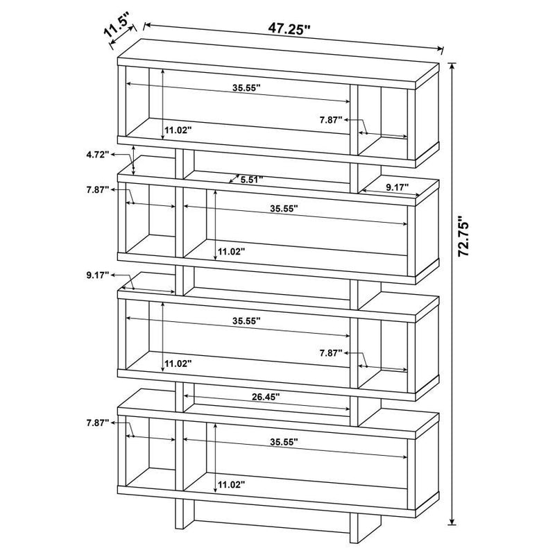 Reid - 4-Tier Open Back Bookcase