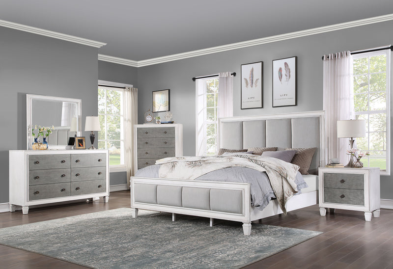 Katia - Mirror - Rustic Gray & White Finish