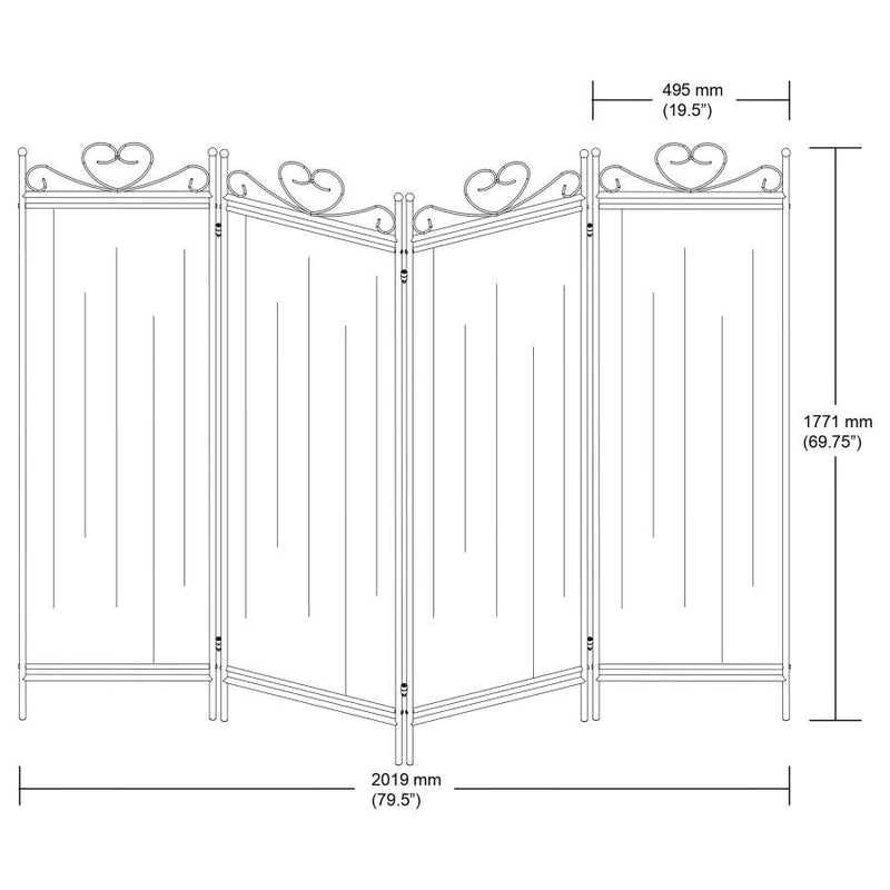 Dove - 4-Panel Folding Screen - Beige And Black