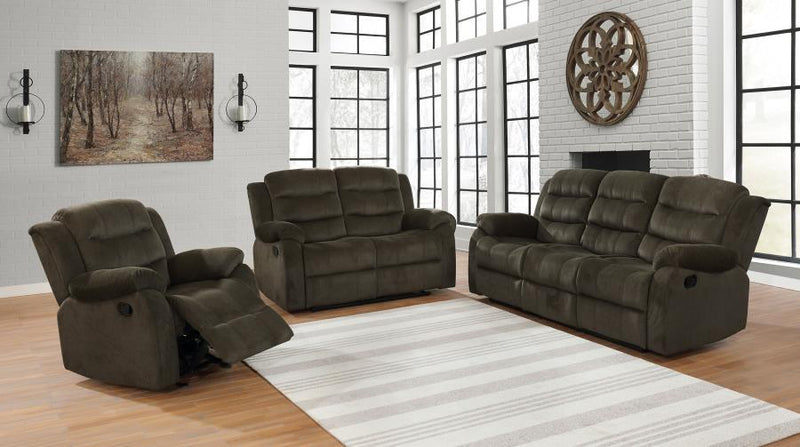 Rodman - Pillow Top Arm Motion Sofa - Olive Brown