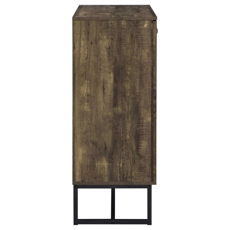 Carolyn - 2-Door Accent Cabinet - Rustic Oak And Gunmetal