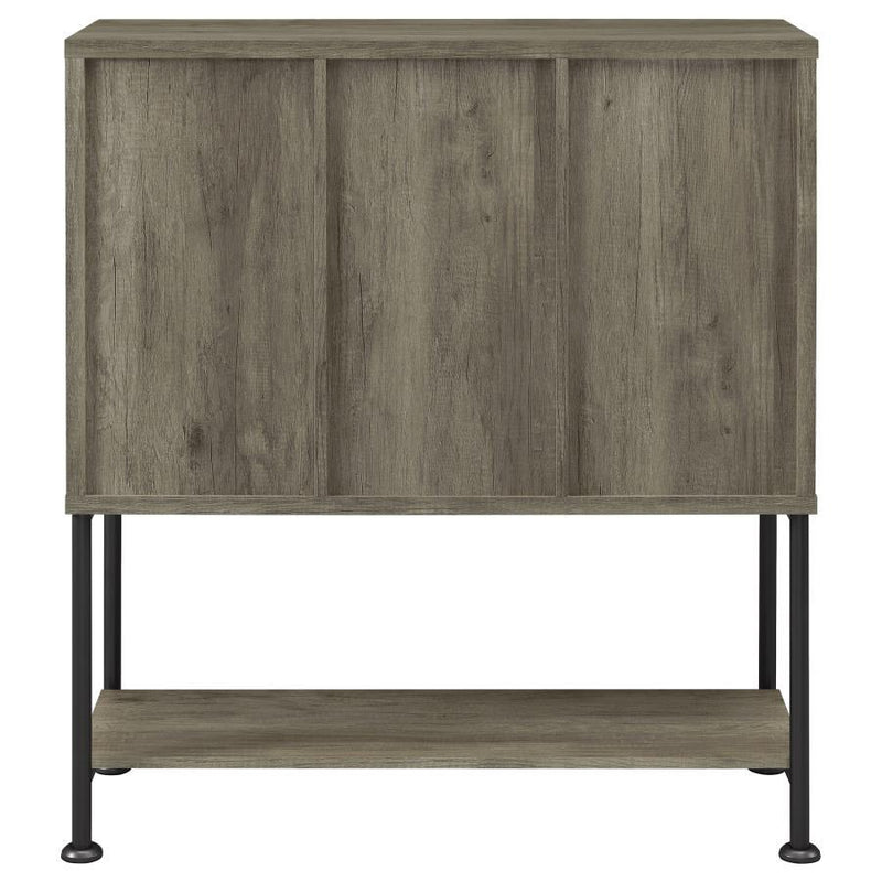 Claremont - Sliding Door Bar Cabinet With Lower Shelf - Gray Driftwood