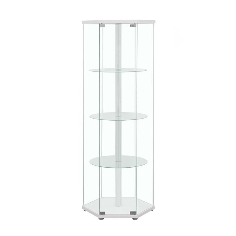 Zahavah - 4-shelf Hexagon Shaped Curio Cabinet