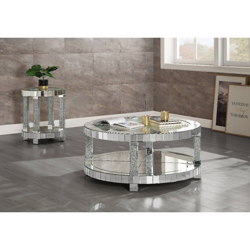 Fafia - Coffee Table - Mirrored & Faux Gems