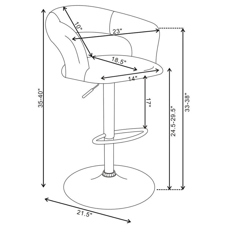 Barraza - Round Back 29″ Adjustable Height Bar Stool