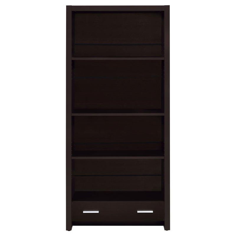 Skylar - 5-Shelf Bookcase With Storage Drawer - Cappuccino