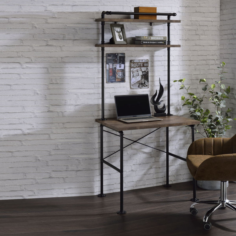 Ensata - Writing Desk - Rustic Oak & Black Finish