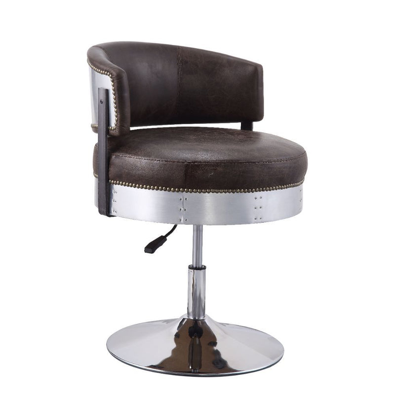 Brancaster - Chair - Distress Chocolate Top Grain Leather & Chrome