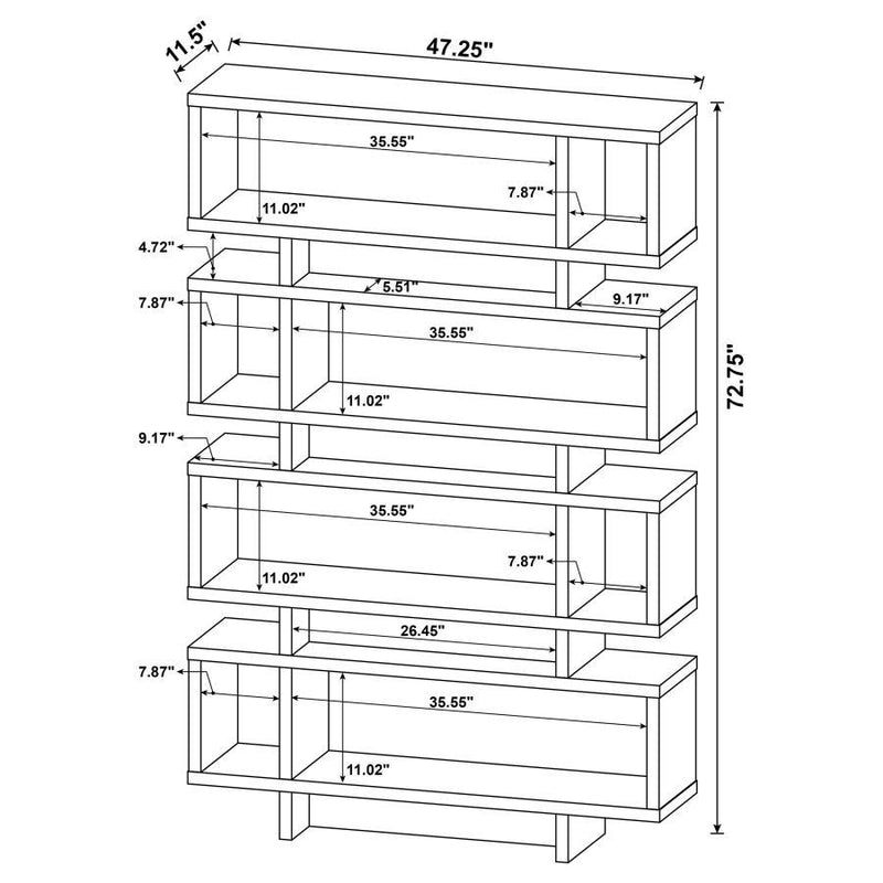 Reid - 4-Tier Open Back Bookcase