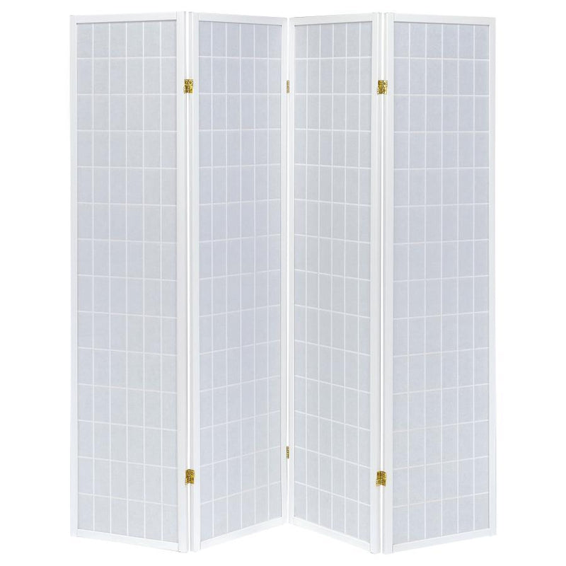 Roberto - 4-panel Linear Grid Design Folding Screen