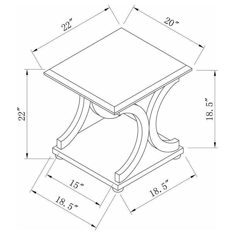 Shelly - C-Shaped Base End Table - Cappuccino