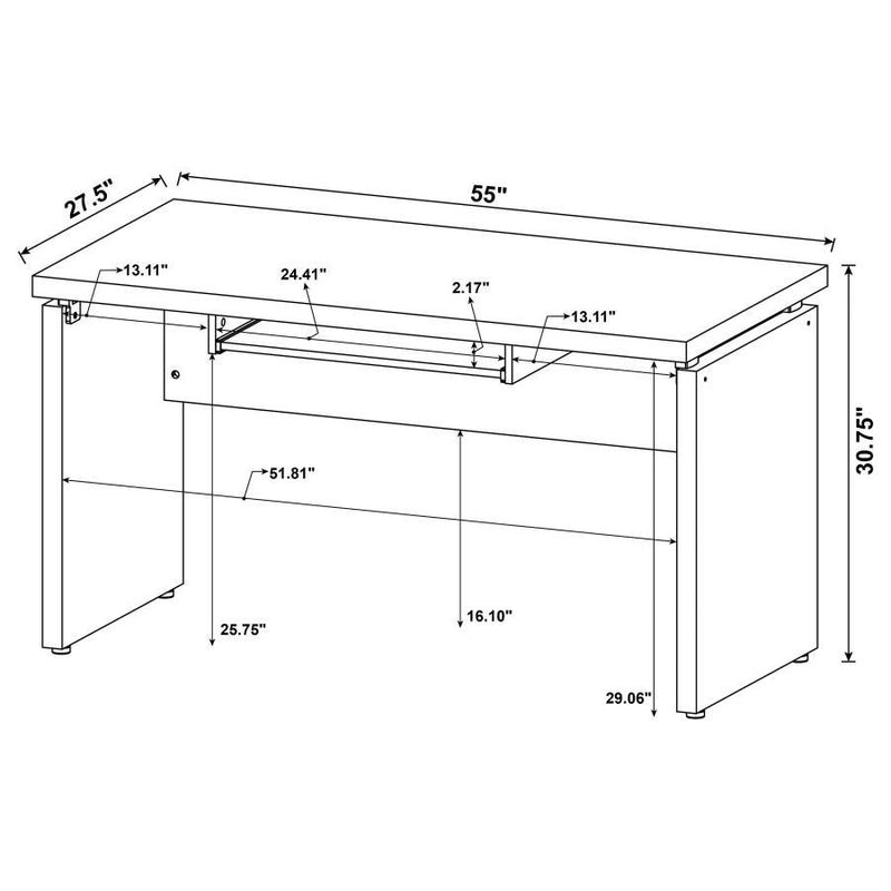 Skylar - 2 Piece Home Office Set L-Shape Desk With File Cabinet - Cappuccino