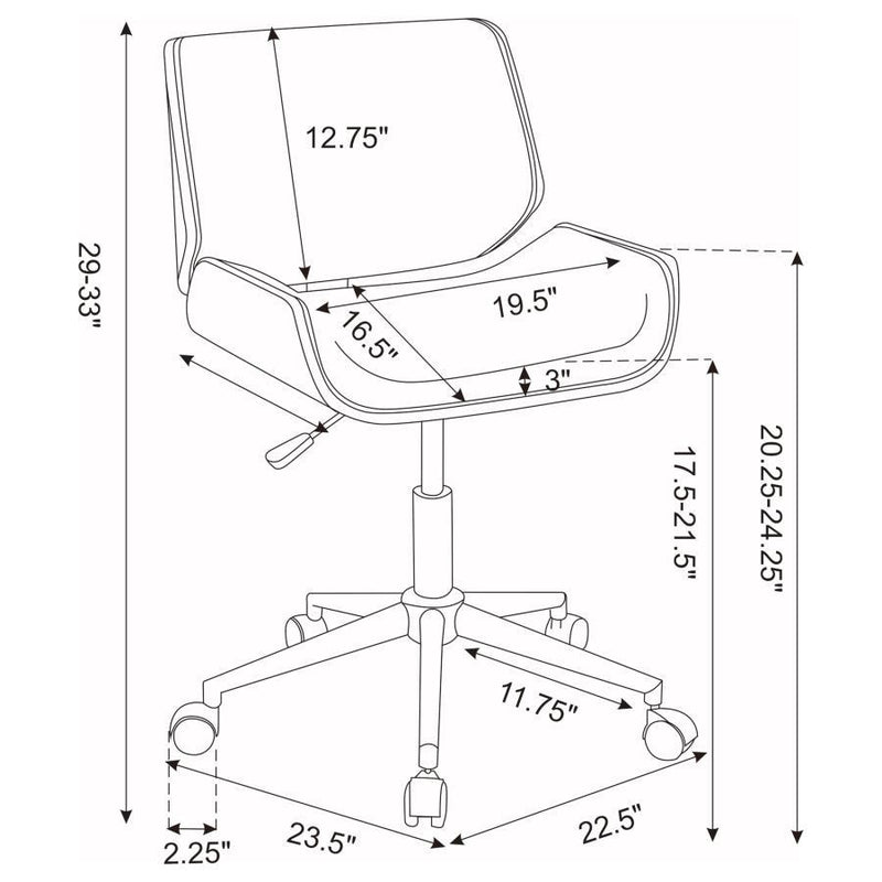 Addington - Adjustable Height Low Back Office Chair