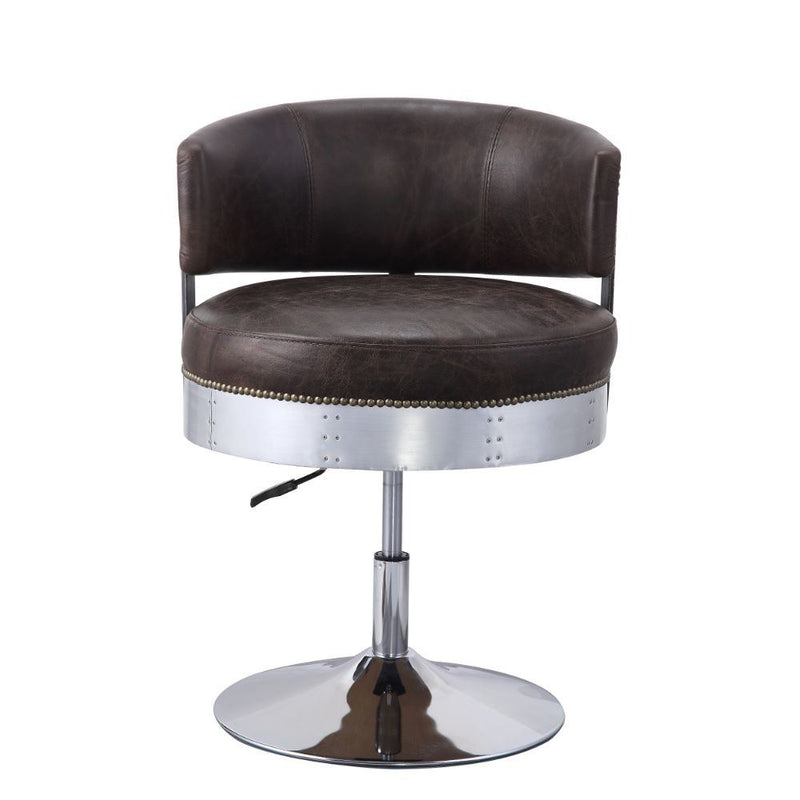 Brancaster - Chair - Distress Chocolate Top Grain Leather & Chrome