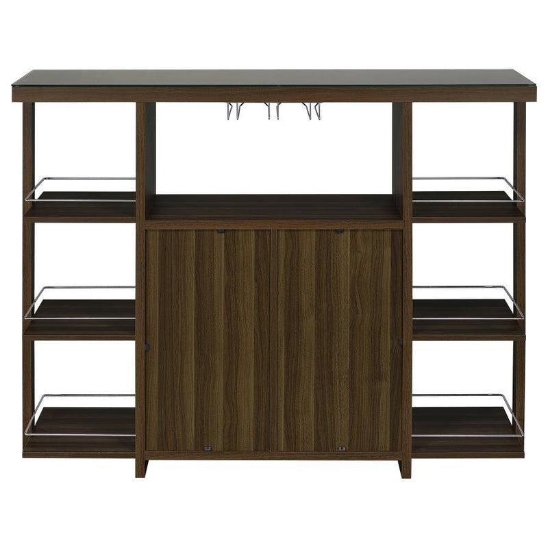 Evelio - Bar Unit With Wine Bottle Storage - Walnut