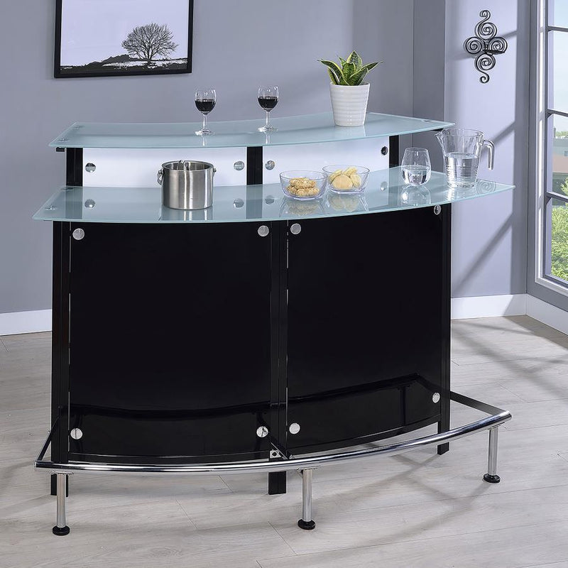 Keystone - Glass Top Bar Unit - Black