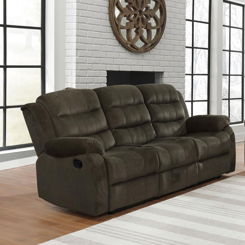 Rodman - Pillow Top Arm Motion Sofa - Olive Brown