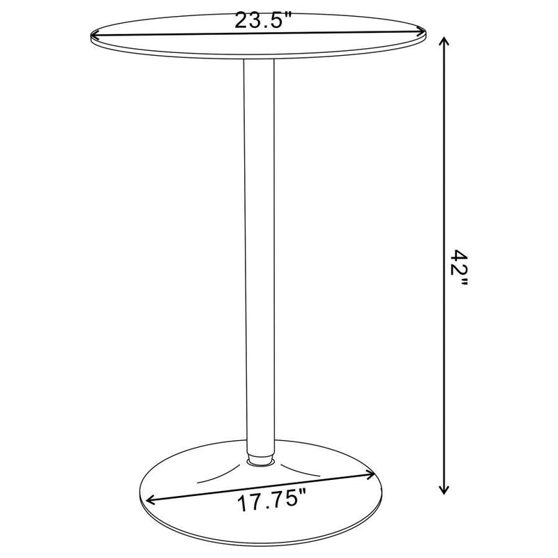 Abiline - Glass Top Round Bar Table - Chrome