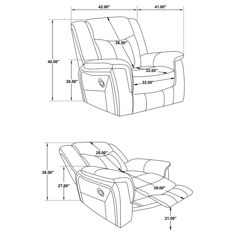 Conrad - Upholstered Motion Glider Recliner - Gray