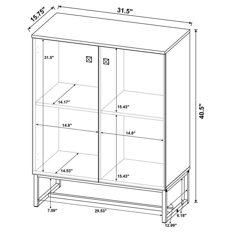 Carolyn - 2-Door Accent Cabinet - Rustic Oak And Gunmetal