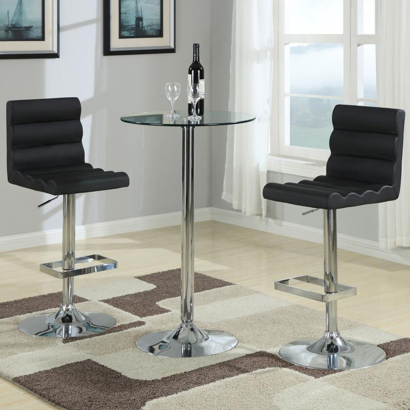 Abiline - Glass Top Round Bar Table - Chrome