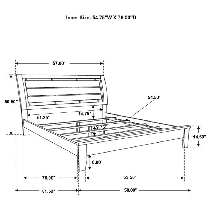 Serinity - Panel Bed with Cut-out Headboard