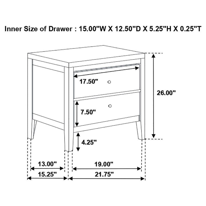 Carlton - 2-Drawer Rectangular Nightstand - Cappuccino