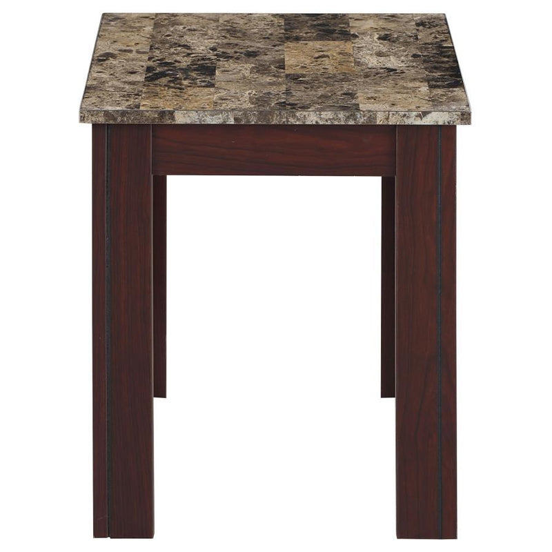 Rhodes - 3 Piece Faux Marble Top Occasional Set - Brown