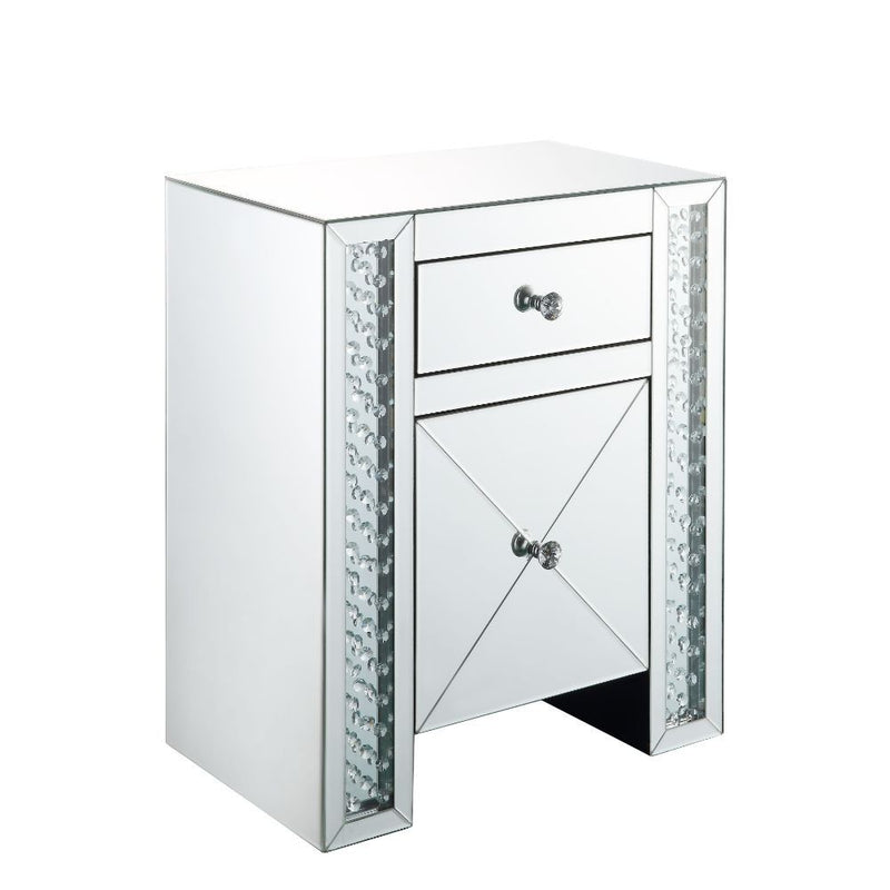 Maisha - Accent Table - Mirrored & Faux Crystals