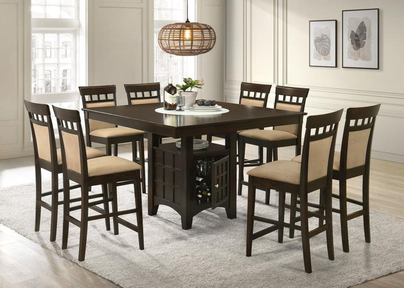 Gabriel - Square Counter Height Dining Table - Cappuccino