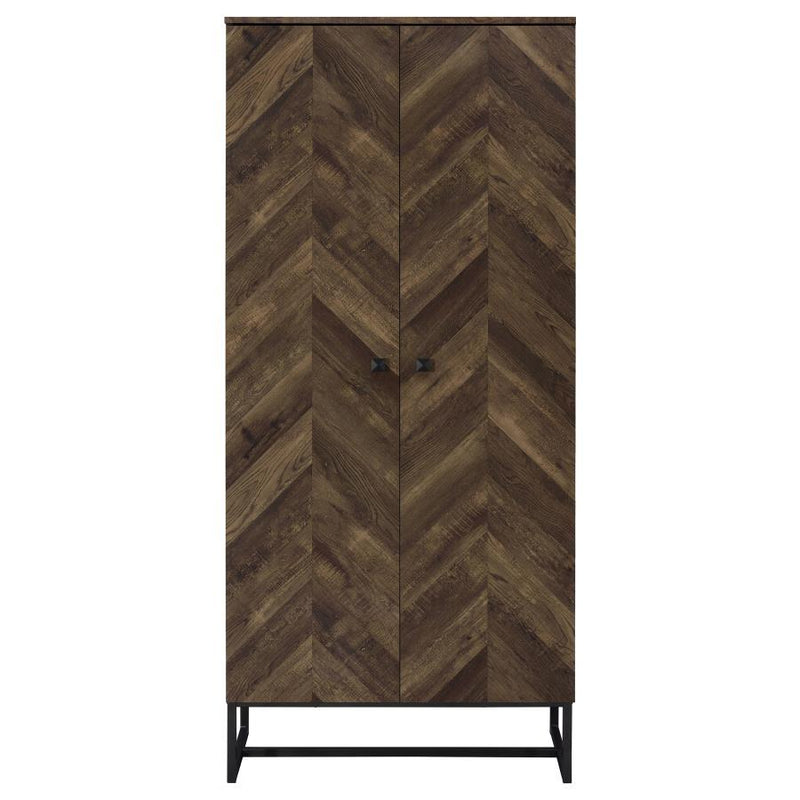 Carolyn - 2-Door Accent Cabinet - Rustic Oak And Gunmetal - Wood