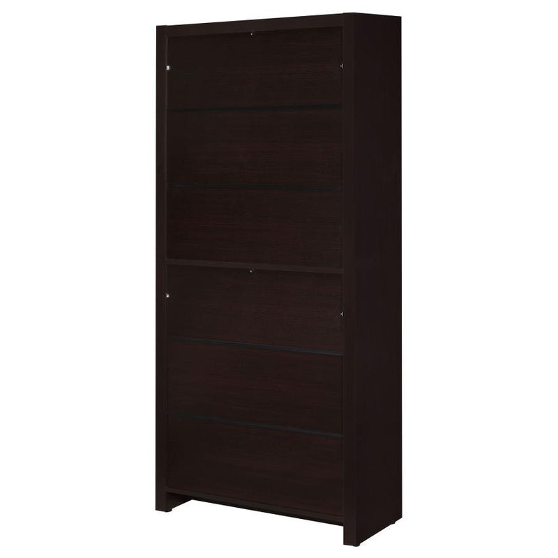 Skylar - 5-Shelf Bookcase With Storage Drawer - Cappuccino