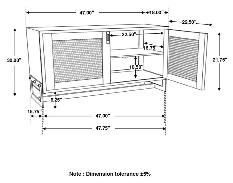 April - 2-Door Accent Cabinet - White Washed And Black