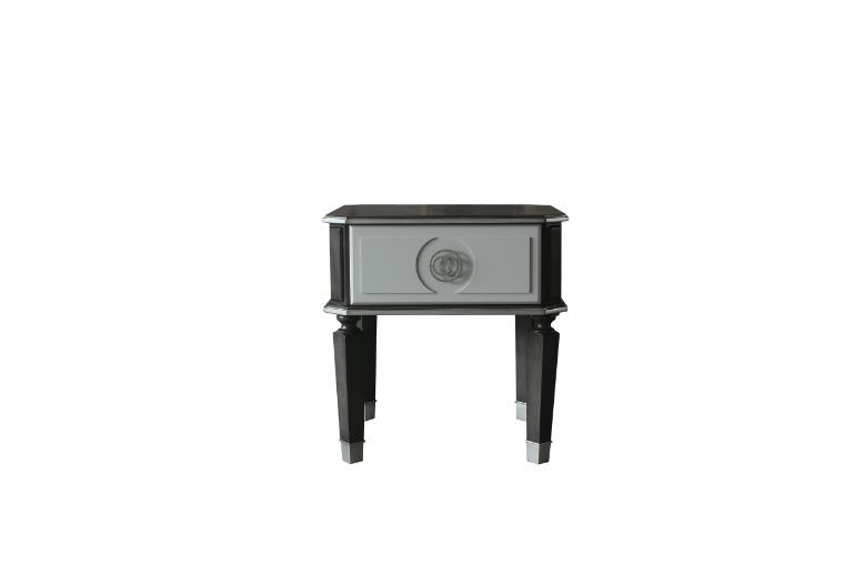 House - Beatrice End Table - Charcoal & Light Gray Finish