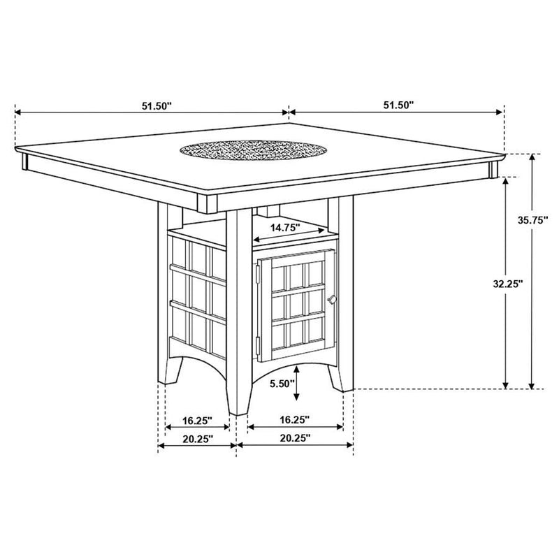 Gabriel - Square Counter Height Dining Table - Cappuccino