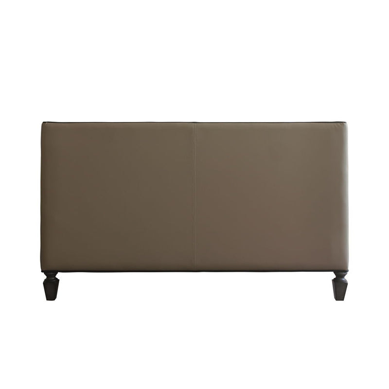 House - Beatrice Loveseat - Tan PU, Black PU & Charcoal Finish