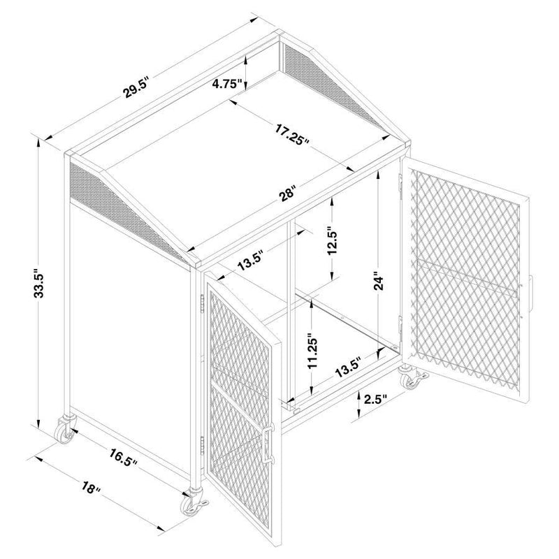 Arlette - Wine Cabinet With Wire Mesh Doors - Gray Wash And Sandy Black