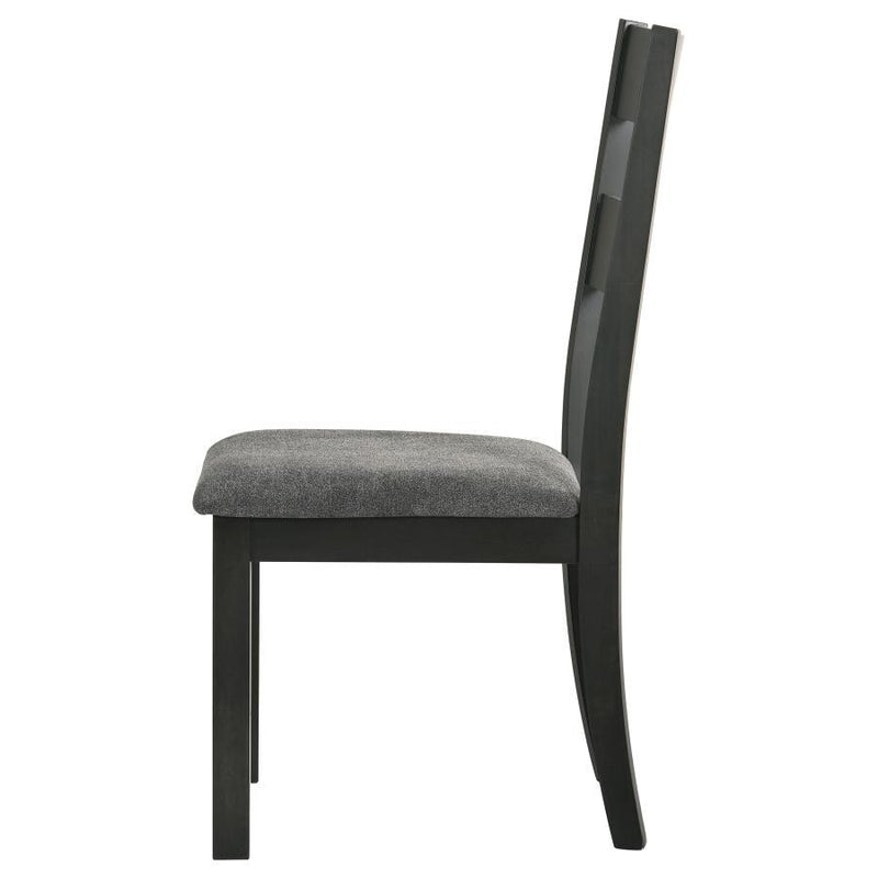 Jakob - Upholstered Side Chairs With Ladder Back (Set of 2) - Gray And Black