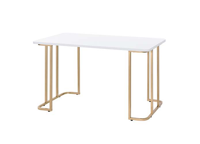 Estie - Vanity Desk - White & Gold Finish