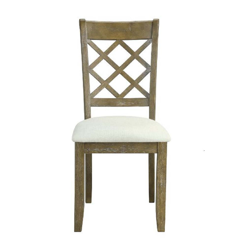 Karsen - Side Chair (Set of 2) - Beige Linen & Rustic Oak Finish