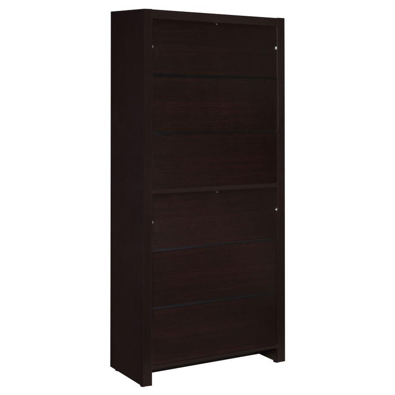 Skylar - 5-Shelf Bookcase With Storage Drawer - Cappuccino