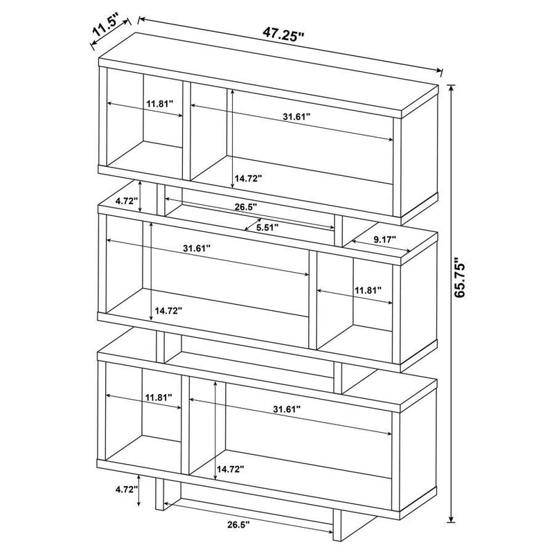 Reid - 4-Tier Open Back Bookcase